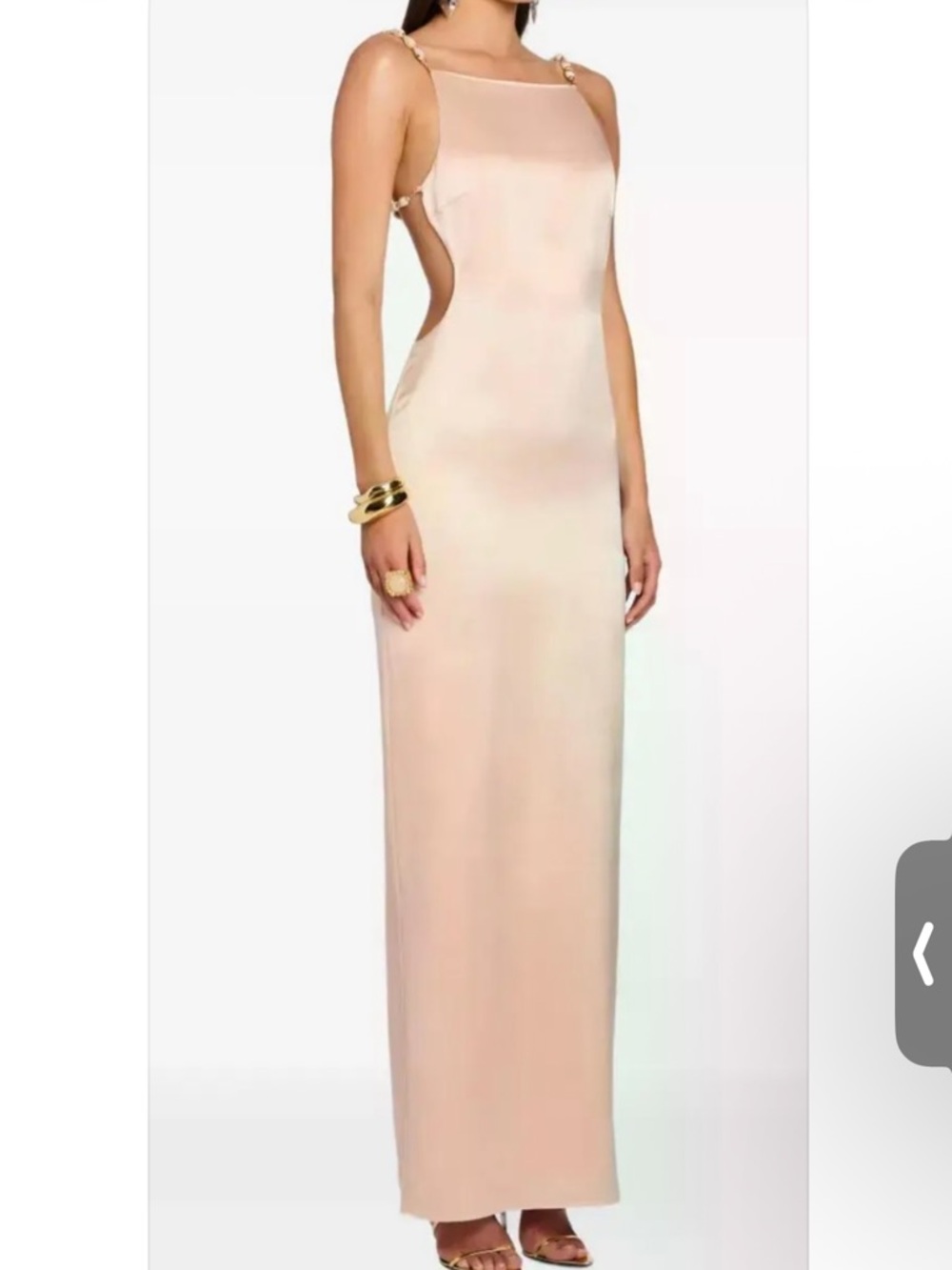 Retrofete Blush Pink Satin Column Wedding Dress - Picture 2 of 4